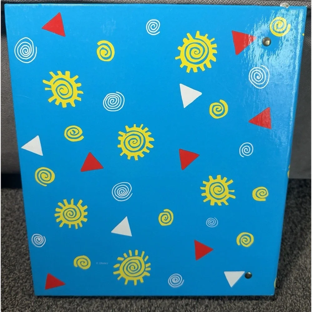 Vintage 1990s Disney Mickey Mouse School 3 Ring Hard Binder Photo Album 10.5x12